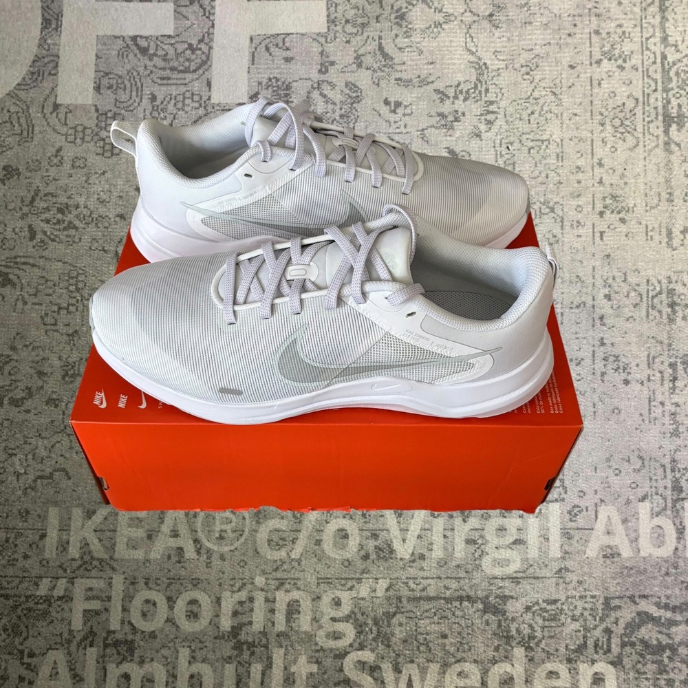 Nike Downshifter 12 Running Shoes Mens 12 Womens 13.5 White DD9293-100 NIB